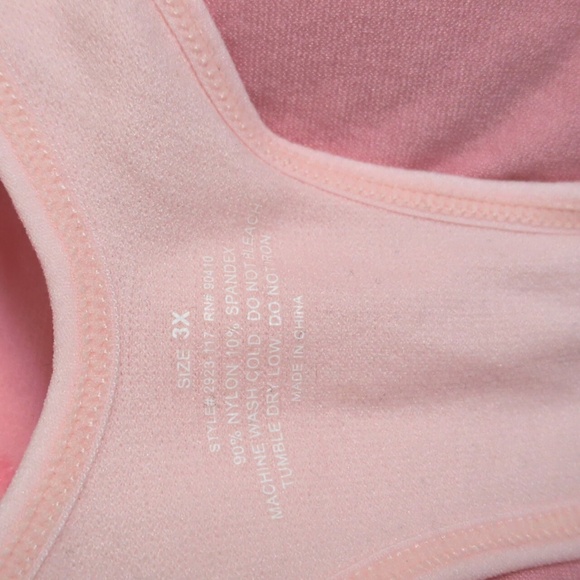 2 Pk Pink Padded Sports Bras - 3X - Picture 2 of 5